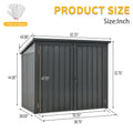 Garbage Bin Shed Stores 2 Trash Cans Metal Outdoor Bin Shed For Garbage Storage,Stainless Galvanized Steel, Bin Shed For Garden Yard Lawn, Black Black Metal