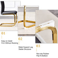 Table And Chair Set, Rock Plate Table Top, Gold Metal Table Legs, Stable And Beautiful, Suitable For Most Home Styles. Modern Simple Dining Table, Comfortable Seating. Black Gold Seats 6 Sintered Stone