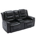 Home Theater Recliner Set Manual Recliner Chair With Wide Armrest, Two Built In Cup Holders For Living Room,Bedroom, Black Old Sku:Sg000760Aab Black Foam Pu Leather