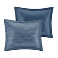 7 Piece Printed Seersucker Comforter Set Navy Cal King California King Navy Microfiber