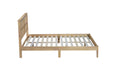 Queen Size Rubber Wooden, Solid Wooden Bed With Rattan Headboard, Enhanced By Support Feet Queen Natural American Design Rubber Wood