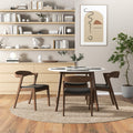 Alina Dining Table White Brown,White Seats 4 Brown Dining Room Mid Century Modern Oval Solid Wood