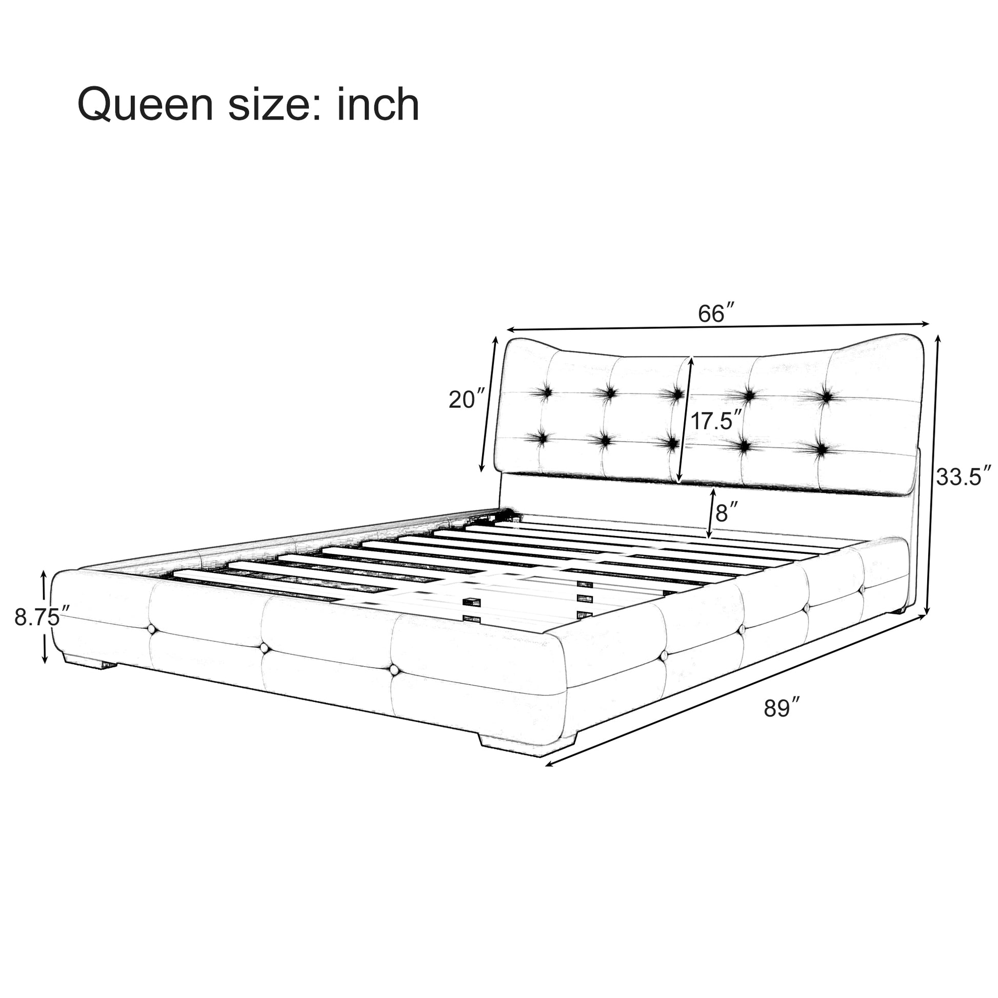 Modern Pu Upholstered Queen Bed With Ergonomic Wingback Headboard, No Box Spring Needed, Cream Box Spring Not Required Queen Cream Composite Bedroom Contemporary Bed Frame Pu,Upholstered