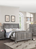 Grey Sleigh Design Headboard Fb 1Pc Eastern King Size Panel Bed Beautiful Wooden Bedroom Furniture Antique Gray Oak Finish Box Spring Required King Antique Gray,Gray Wood Bedroom