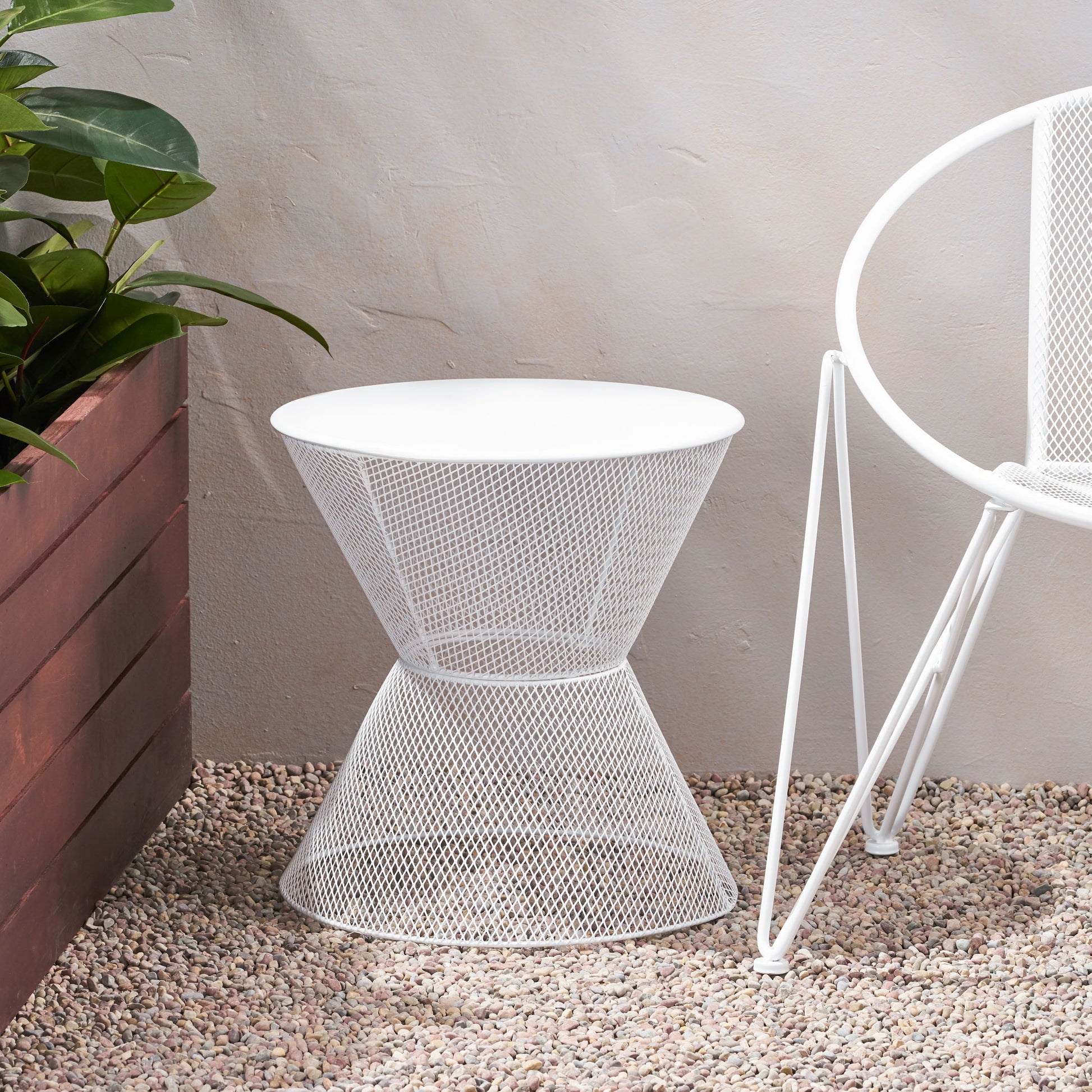 Nevada Side Table Matte White Iron