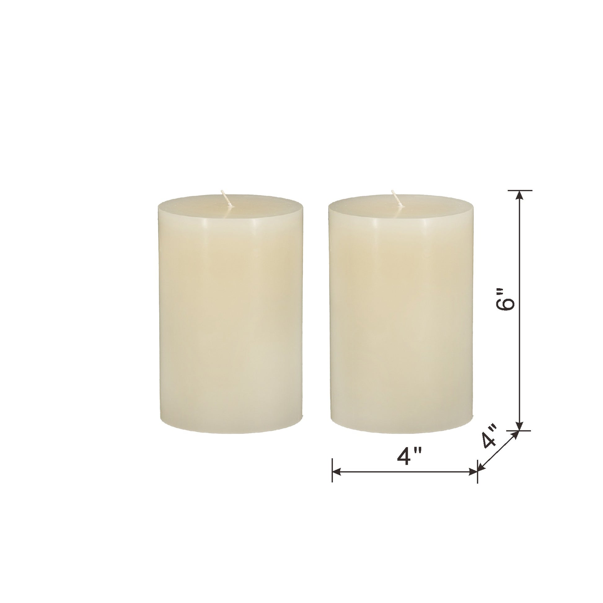 4X6" 2Pk Unscented Soy Wax Candle, Ivory Ivory Soy Wax