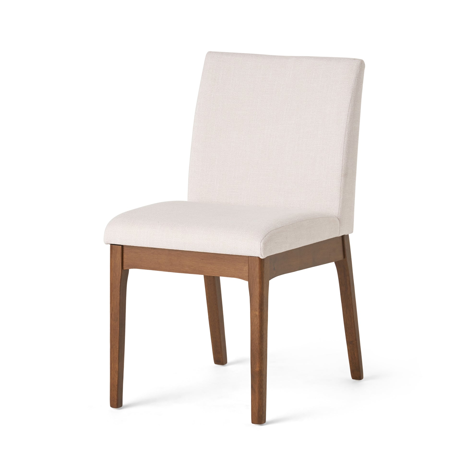 Dining Chair Set Of 2 Light Beige Fabric