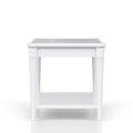 White Finished End Table With Storage Drawer White Solid Wood Mdf