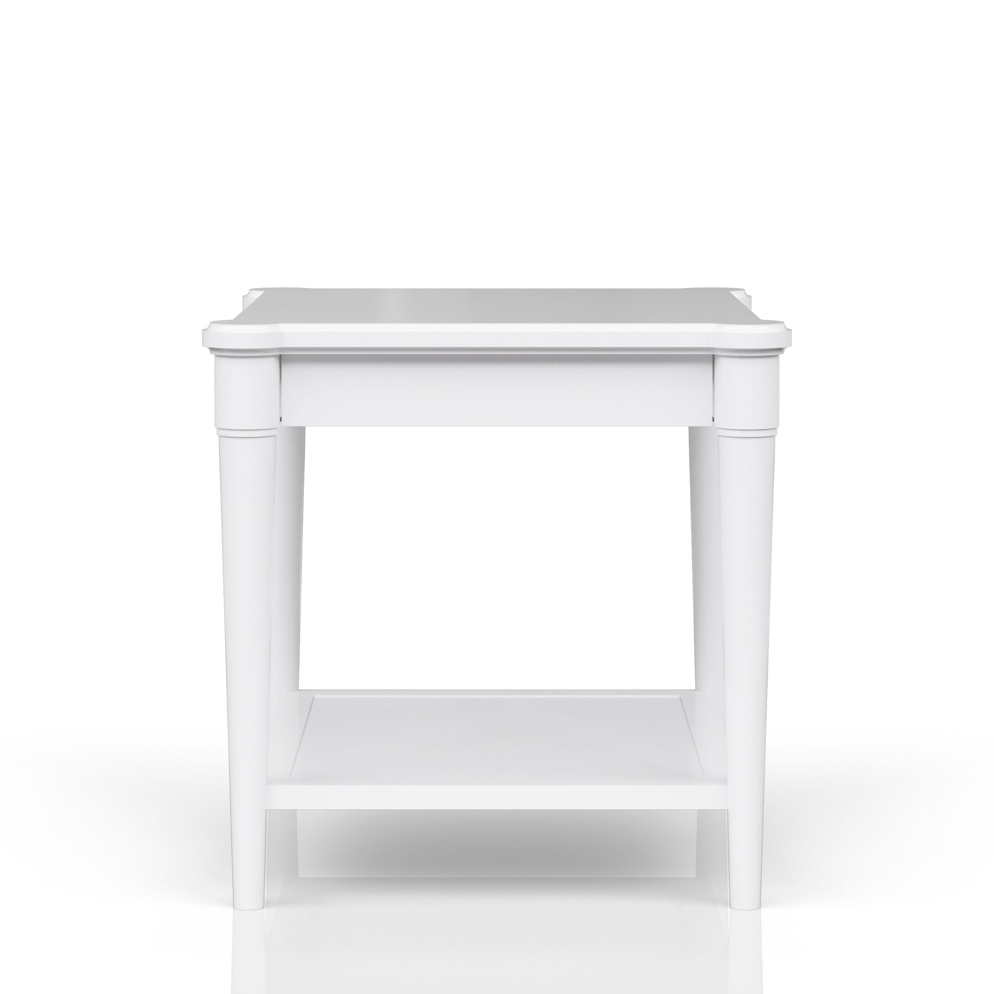 White Finished End Table With Storage Drawer White Solid Wood Mdf