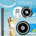 Outsunny 7Ft Outdoor Solar Heated Shower With 360 Rotating Shower Head, Foot Shower Faucet, Temperature And Pressure Adjustable, Holds 9.2 Gallons For Backyard Pool Black Plastic