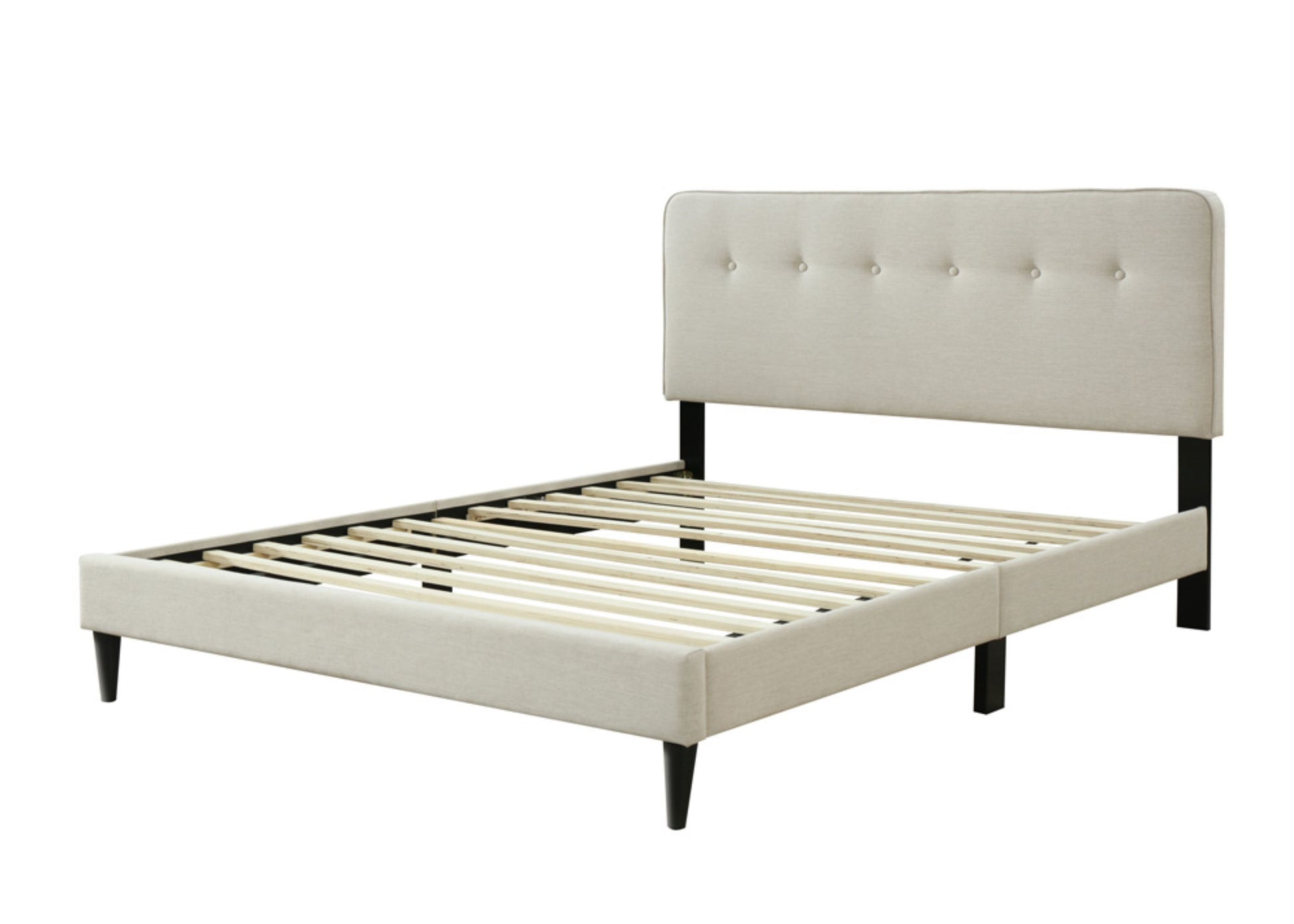 Full Sized Upholstered Bed In A Box W Usb Off White Upholstered