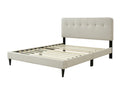 Queen Sized Upholstered Bed In A Box W Usb Off White Upholstered