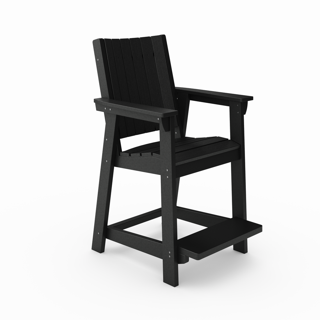 Black Modern Counter Chair Sleek Hdpe Poly Lumber For Dining, Patio, And Garden Comfort No Dining Set Black Weather Resistant Frame American Traditional Hdpe Hdpe