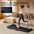 Under Desk Treadmill, Walking Pad For Home Small, 2.5 Hp Quiet Brushless Motor, 265 Lbs Indoor Fitness Black Red Handheld Foldable Office Modern Training Support Aluminium Abs Rubber Steel Q235