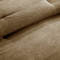 7 Piece Faux Suede Comforter Set Brown King King Brown Polyester