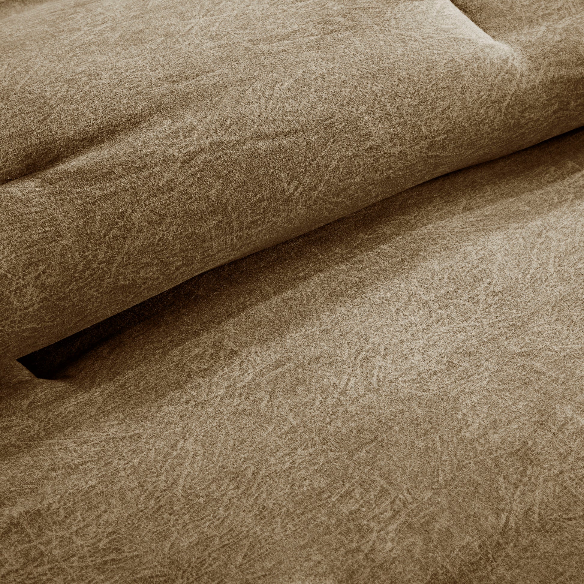 7 Piece Faux Suede Comforter Set Brown King King Brown Polyester