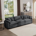 Mid Century Modern Sectional Sofa 3 Seater Sectional Sofa With 2 Arm Pillows And 3 Pillows, Living Room Sectional Grey Corduroy Fabric Grey Corduroy 3 Seat