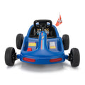 12V Kids Ride On Go Kart, Electric 4 Wheeler Car With Remote Control, Cushioned Seat, Led Lights, Mp3 Music, Bluetooth, Pedal Control, Battery Powered Vehicle For 3 8 Years Old, Blue Blue Polypropylene