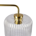 Haven Clear Glass Table Lamp, Gold Brush Metal And Marble Base, Button Control Clear,Gold,White Marble Table&Floor Lamps Brass,Faux Marble,Glass