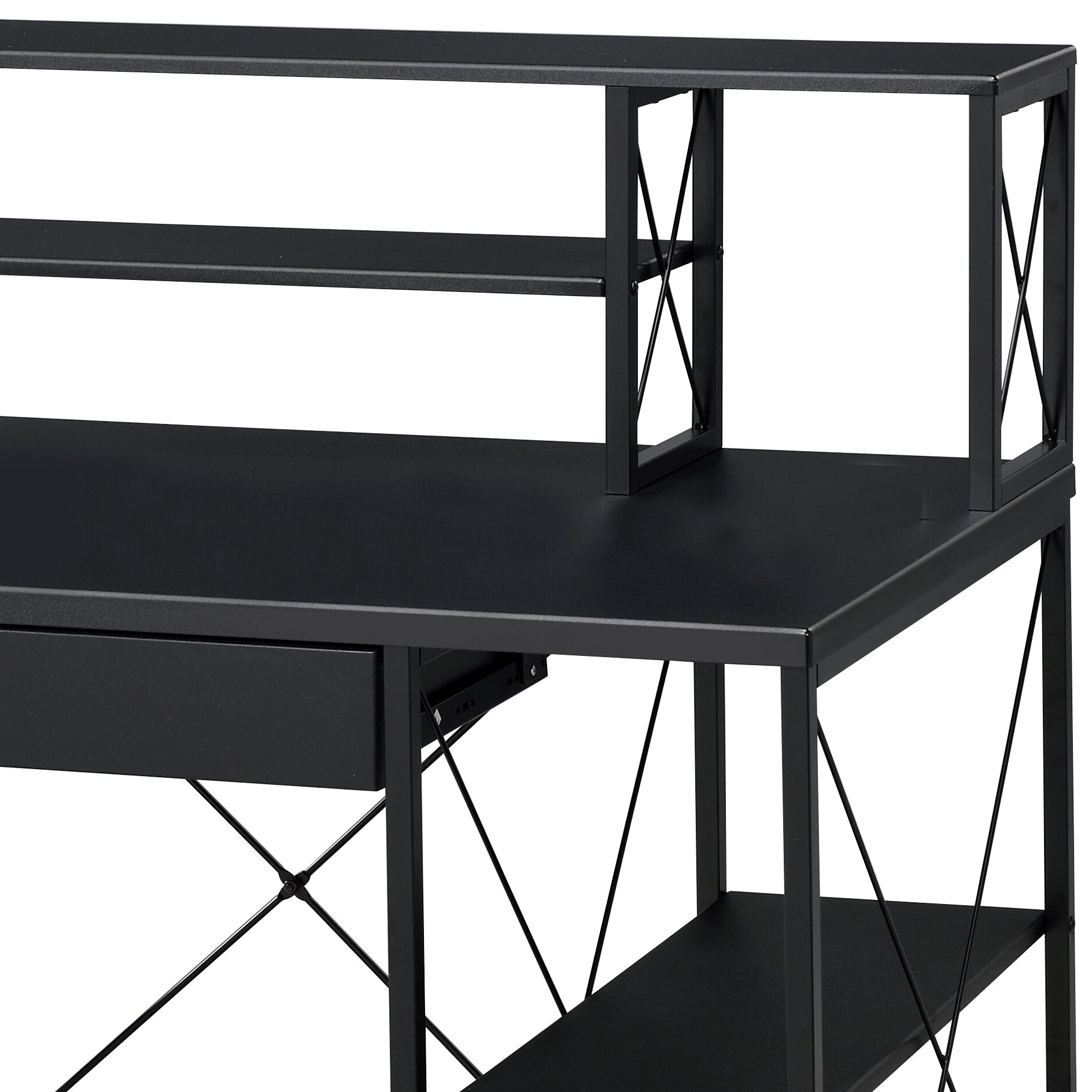 Amiel All Purpose Black Finish Writing Desk Black Synthetic Wood