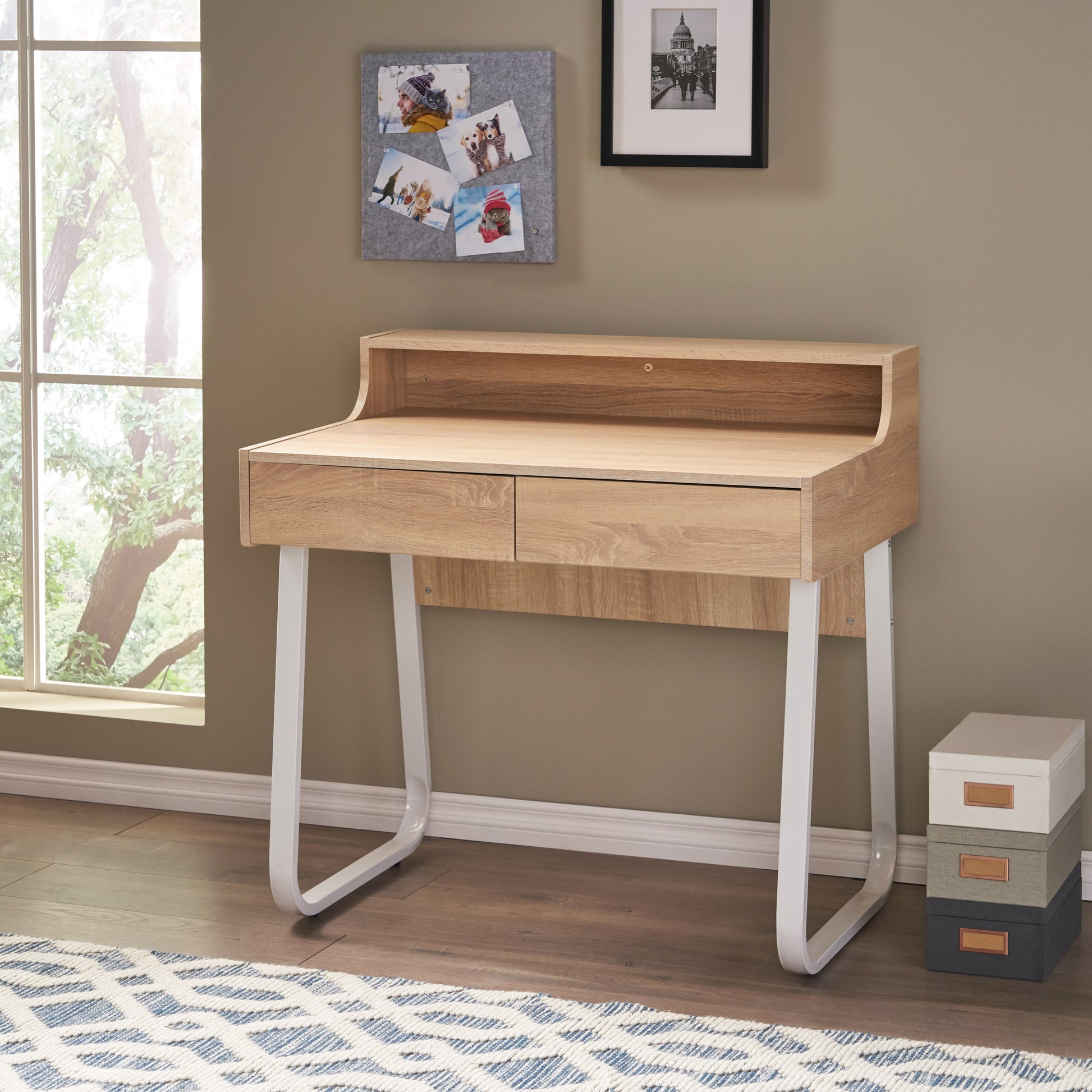 Office Computer Desk Oak Mdf