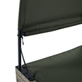 Patio Daybed Outdoor Daybed Outdoor Rattan Sun Lounger With Shelter Roof With Adjustable Backrest, Storage Box And 2 Cup Holders For Patio, Balcony, Poolside,Grey Yes Grey Seats 2 Water Resistant Frame Water Resistant Cushion Garden & Outdoor Sectional