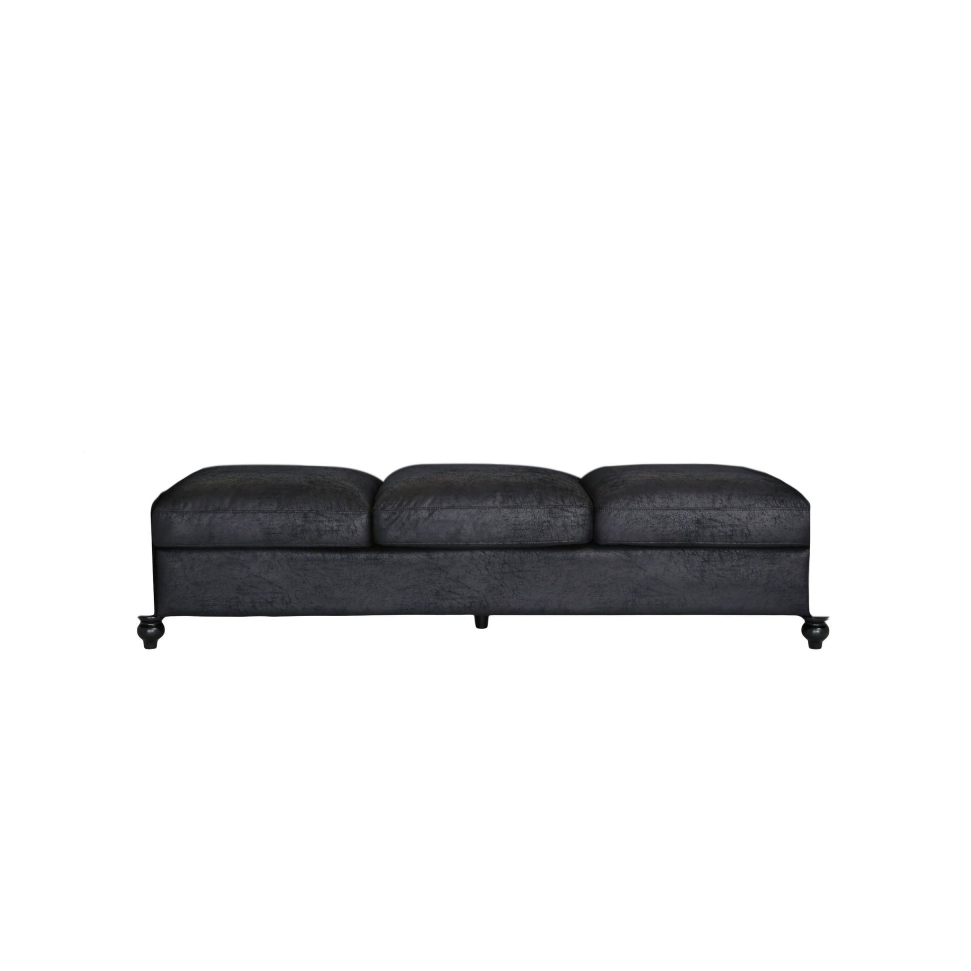 Black 3 Seater Faux Suede Sofa With Rolled Arms Modern, Elegant, And Comfortable Couch, Perfect For Living Room, Office, Primary Living Spaces, Bedroom, Ideal For Contemporary Home Decor Black Suede Wood Primary Living Space Medium Soft Tight Back Medium