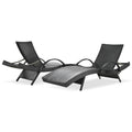 K&K 80'' Outdoor Wicker Chaise Lounge Chairs Set Of 2, Patio Rattan Reclining Chair Pull Out Side Table Adjustable Backrest Ergonomic Wave Design Pool Sunbathing Recliners, Black No Lounge Black