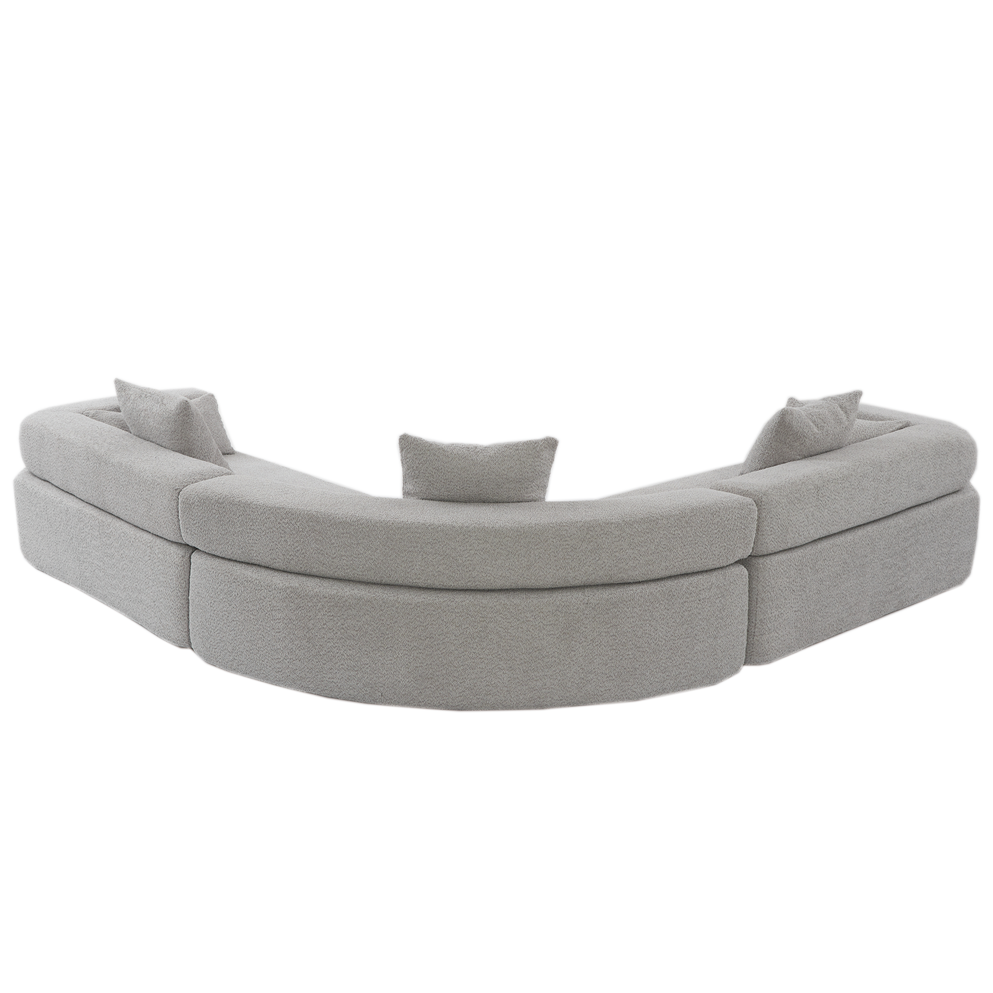 Arrived Oversized Combination Sofa,Curved Sofa,Upholstered 4 Seater Couch For Living Room, Modern Modular 3 Piece Free Combination, Semicircular Modular Sofaboucle, Gray Gray Polyester Primary Living Space Soft Tight Back Modern Square Arms Foam