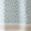 Printed And Pieced Rod Pocket Valance Aqua 50X18