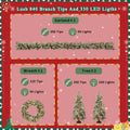 Pre Lit Christmas Artificial Tree 4 Piece Set, Garland, Wreath And Set Of 2 Entrance Trees, X Mas With Led Lights, Pvc Festival Celebration Set, Green Green Pvc