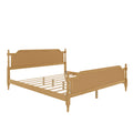 Traditional Style Rattan King Size Bed Frame,No Box Spring Needed,Antique Walnut Box Spring Not Required King Walnut Wood Bedroom Traditional,Vintage Bed Frame Wood