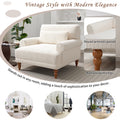 Mirod Elegant Circular Armrests, Ergonomic Lumbar Support, Vintage Roman Column Legs, Luxurious Large Size, Enhances Living Room Aesthetics, For Living Room,Bedroom And Study Beige Boucle