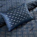 6 Piece Duvet Cover Set King Navy Polyester