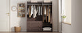 Open Wooden Wardrobe Storage For Bedroom, Brown Brown Particle Board