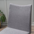 Dining Chair Set Of 2 Dark Grey Fabric