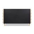 Stockholm Modern Wavy Headboard Platform Bed, King, Fawn Brown Performance Velvet King Brown Wood Foam Velvet Velvet