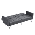 Sofa Bed Convertible Folding Dark Grey Lounge Couch Loveseat Sleeper Sofa Armrests Living Room Bedroom Apartment Reading Room Dark Gray Linen 2 Seat