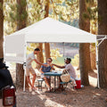 17 X 10 Feet Foldable Pop Up Canopy With Adjustable Dual Awnings White Oxford Fabric