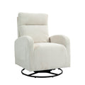 Jiada Upholstered Swivel Glider.Flannel Fabric.Rocking Chair For Nursery In Beige.Modern Style One Left Bag Beige Primary Living Space Foam Fabric Metal