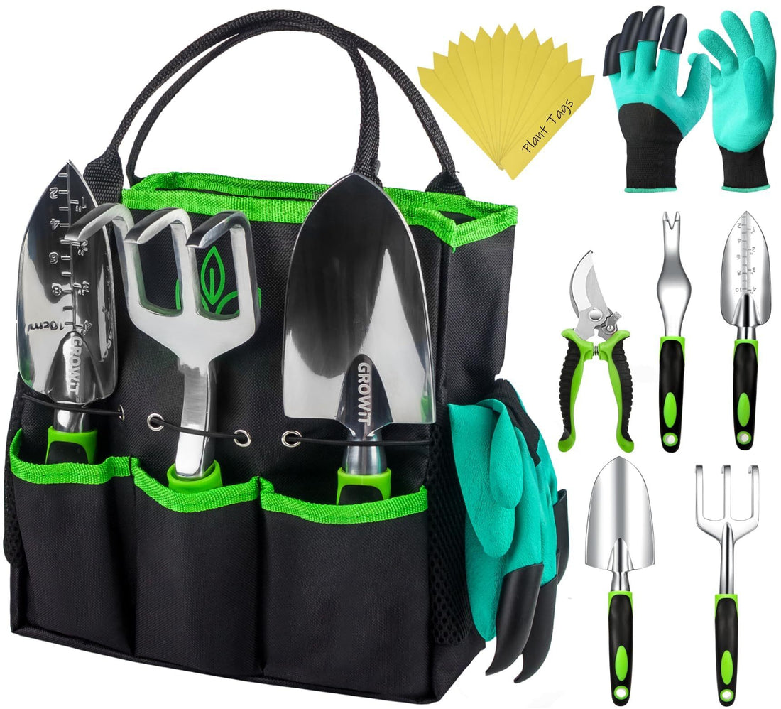 Heavy Duty Garden Tools 10 Pieces Set Black Metal