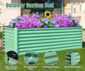 6X3X2Ft Galvanized Raised Garden Bed, Outdoor Planter Garden Boxes Large Metal Planter Box For Gardening Vegetables Fruits Flowers,Green Green Garden & Outdoor Steel