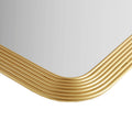 Rounded Rectangle Fluted Wall Mirror Gold See Below Gold Mirror