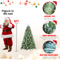 9Ft Scotch Pine Christmas Tree, Premium Frosted Pre Decorated Artificial Holiday Decor W 2,518 Branch Tips, Xmas Trees For Holiday Party Decoration Green Polyvinyl Chloride