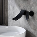 Wall Mount Widespread Bathroom Faucet Matte Black Brass