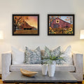 2 Piece Vignette Apple Picking Time, Sunflower Quilt Barn Black Framed Wall Art For Living Room, Bedroom Wall Art Print For Home Decor By Billy Jacobs Multi Wood Paper