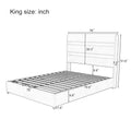 Upholstered Platform King Size Hydraulic Storage Bed, Lift Up Storage Bed With Rgb Led Light Headboard, No Box Spring Needed,Velvet,Gray King Gray Velvet Wood Metal