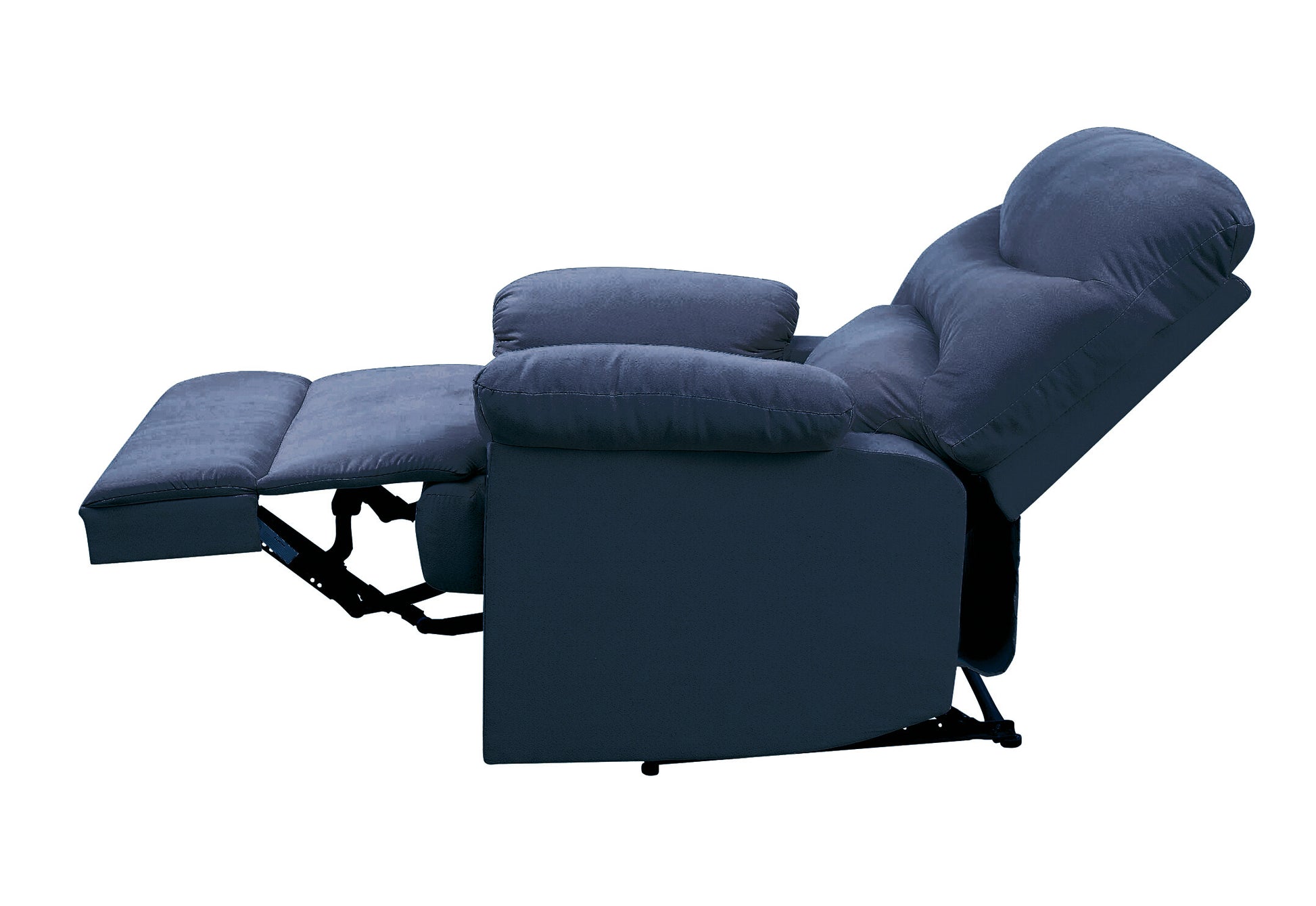 Blue Recliner With Pillow Top Arm Blue Manual Handle Metal Primary Living Space Tight Back Handle Pillow Top Arms Fabric Metal