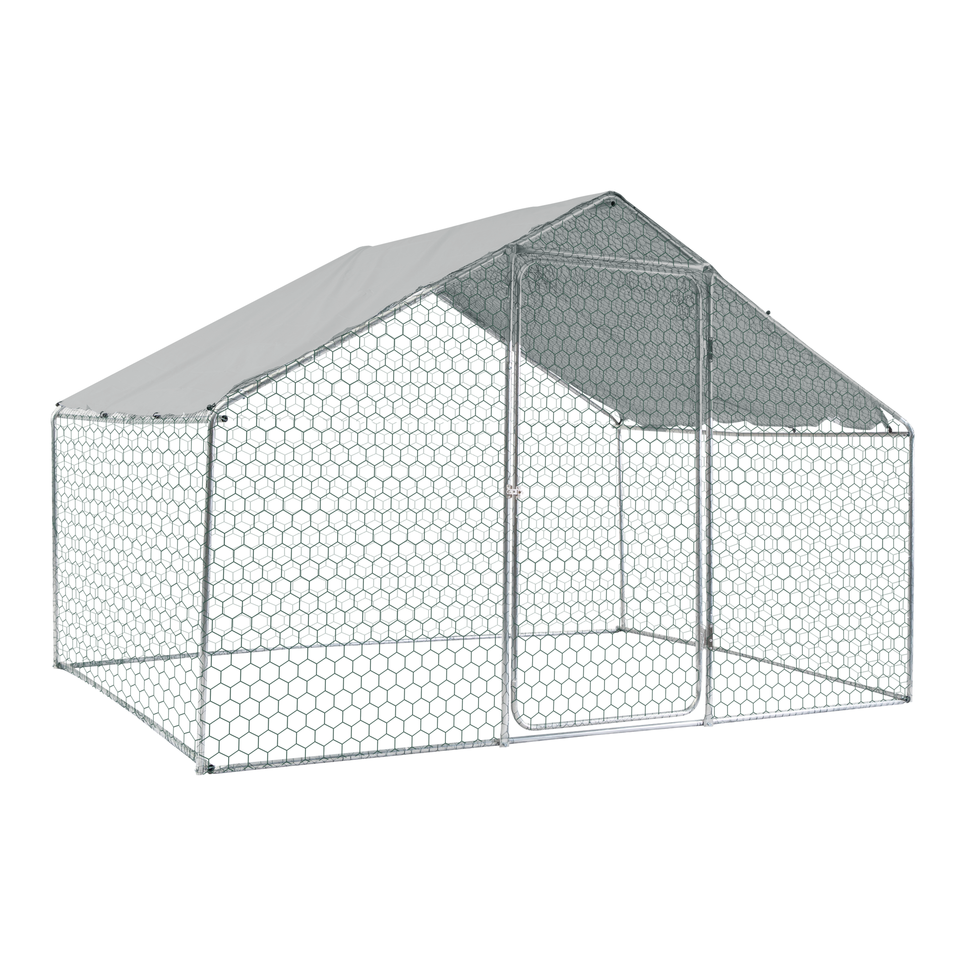 Xpt033 Outdoor Chicken Coop Metal Big Space 10*6*6Ft Silver Grey Metal