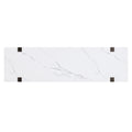 Retro Elegant Console Table With Marble Effect Top And Versatile Storage Solutions For Entryway And Living Room Espresso Espresso Solid Wood Mdf